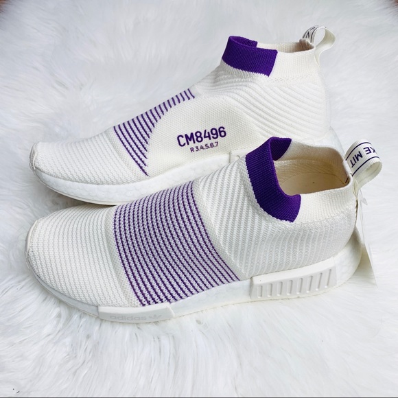 Adidas NMD Primeknit White Purple - Picture 6 of 7